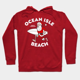 Ocean Isle Beach, NC Christmas Vacationing Skiing Santa Hoodie